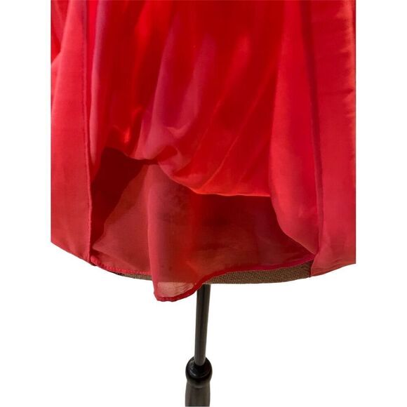 Max Studio Women's Sleeveless Orange Pleated Tie Neck Blouse Size L - Picture 3 of 10